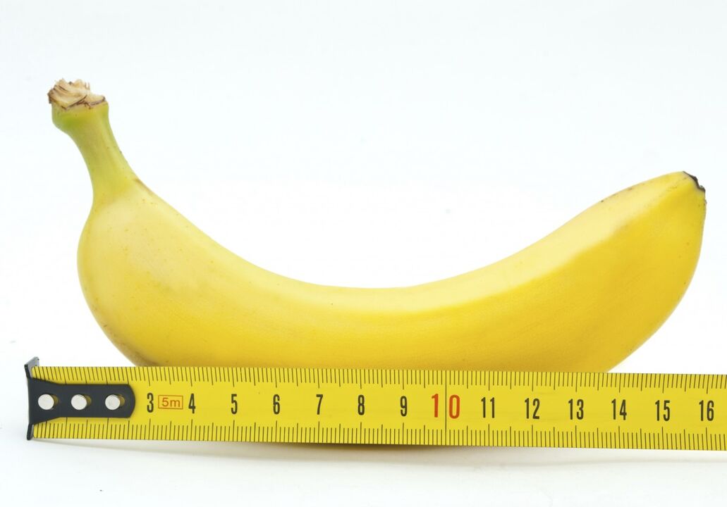 measure the penis before enlargement using the example of a banana
